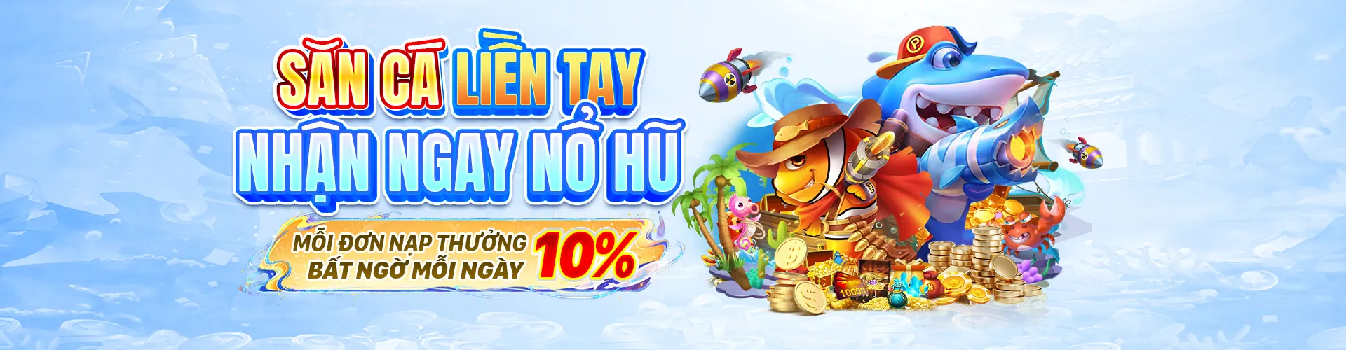 Banner chính game bắn cá co88 với hình ảnh đại dương và cá vàng